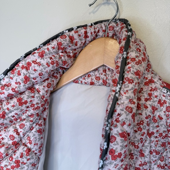 The Carmen Vibrant Micro Floral Patchwork Cropped Coat Quilted Puffer Jacket - Picture 11 of 15